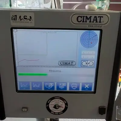 The screen of the CIMAT balancing machine