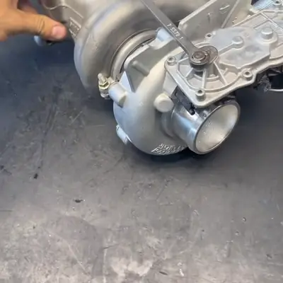 A finished turbocharger on the workbench
